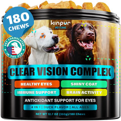 Kinpur Pet Care vitaminas para ojos para perros, botella con gominolas suaves que cuidan la vista