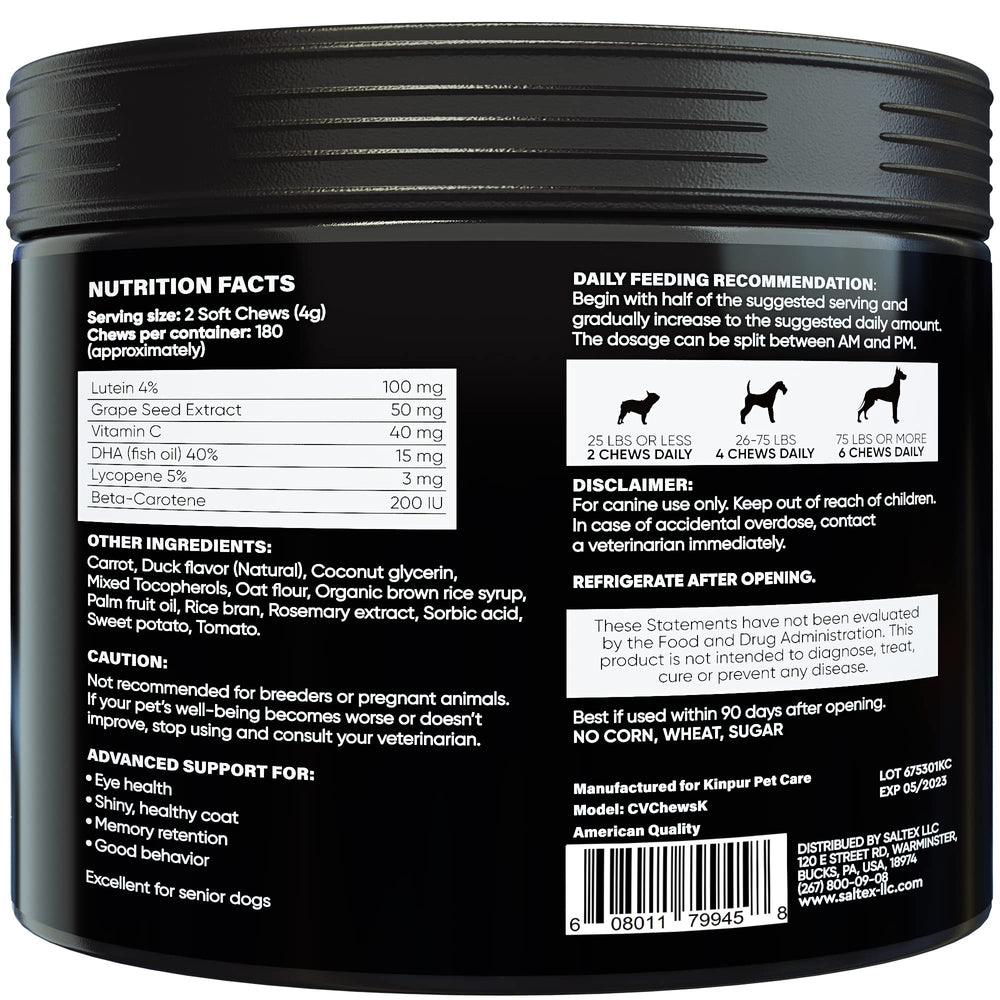 Kinpur Pet Care vitaminas para ojos, toma diaria fácil y sabor agradable