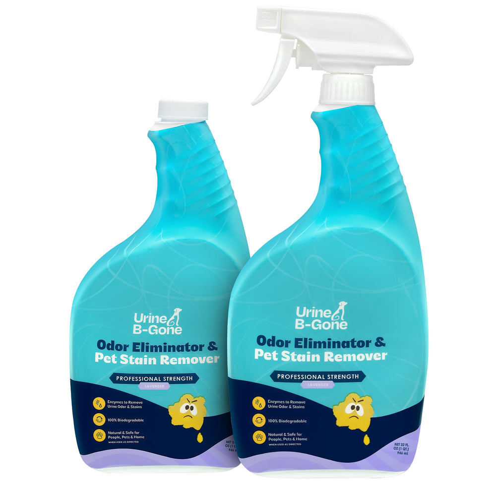 KINZUA ENVIRONMENTAL Urine B-Gone frasco-32oz-lavanda: elimina olores y manchas de mascotas.
