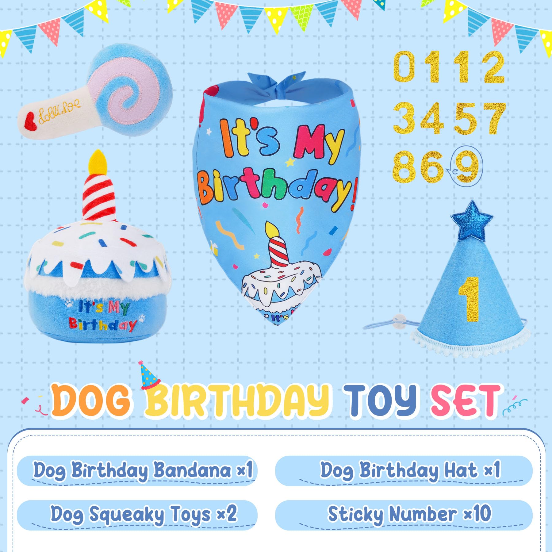Sombrero de cumpleaños para perros de KIPRITII, ajuste cómodo.