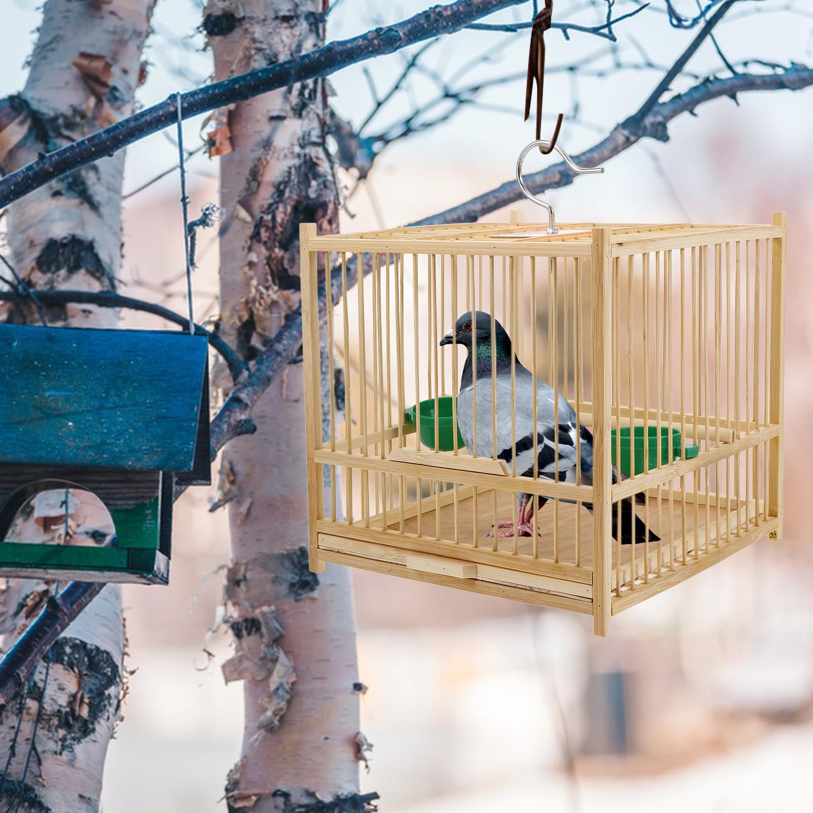 Kisangel jaula segura para aves pequeñas: refugio cómodo y estable.