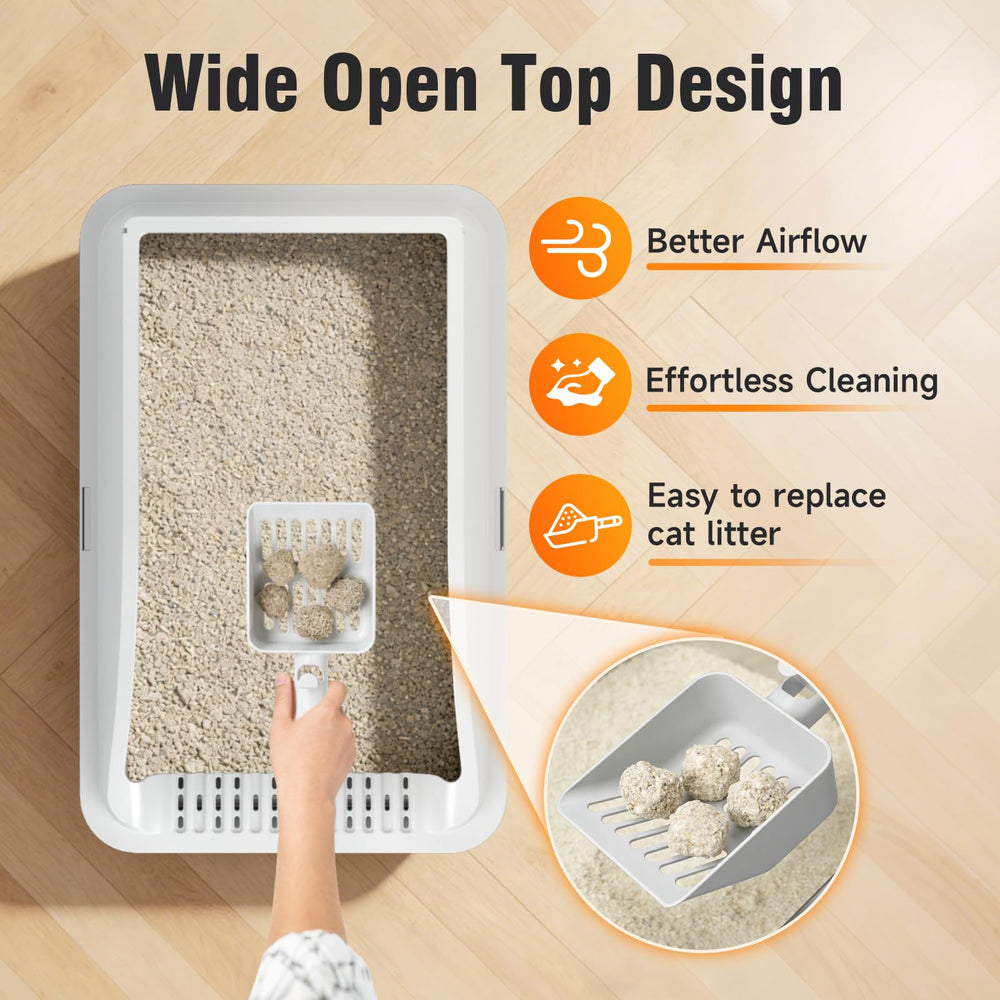 KISENG caja de arena de acero inoxidable XL base antideslizante para estabilidad.