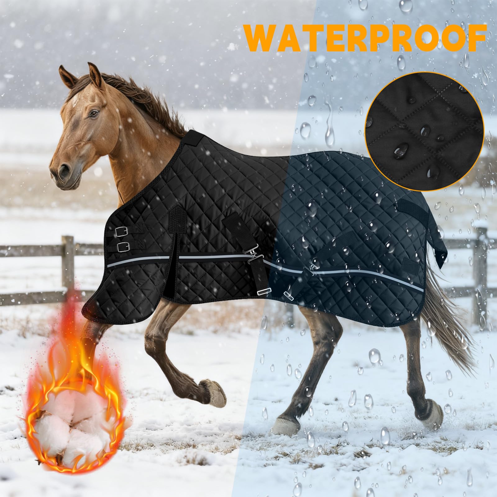 Kistrba protección impermeable mantiene al caballo seco ante lluvia ligera.