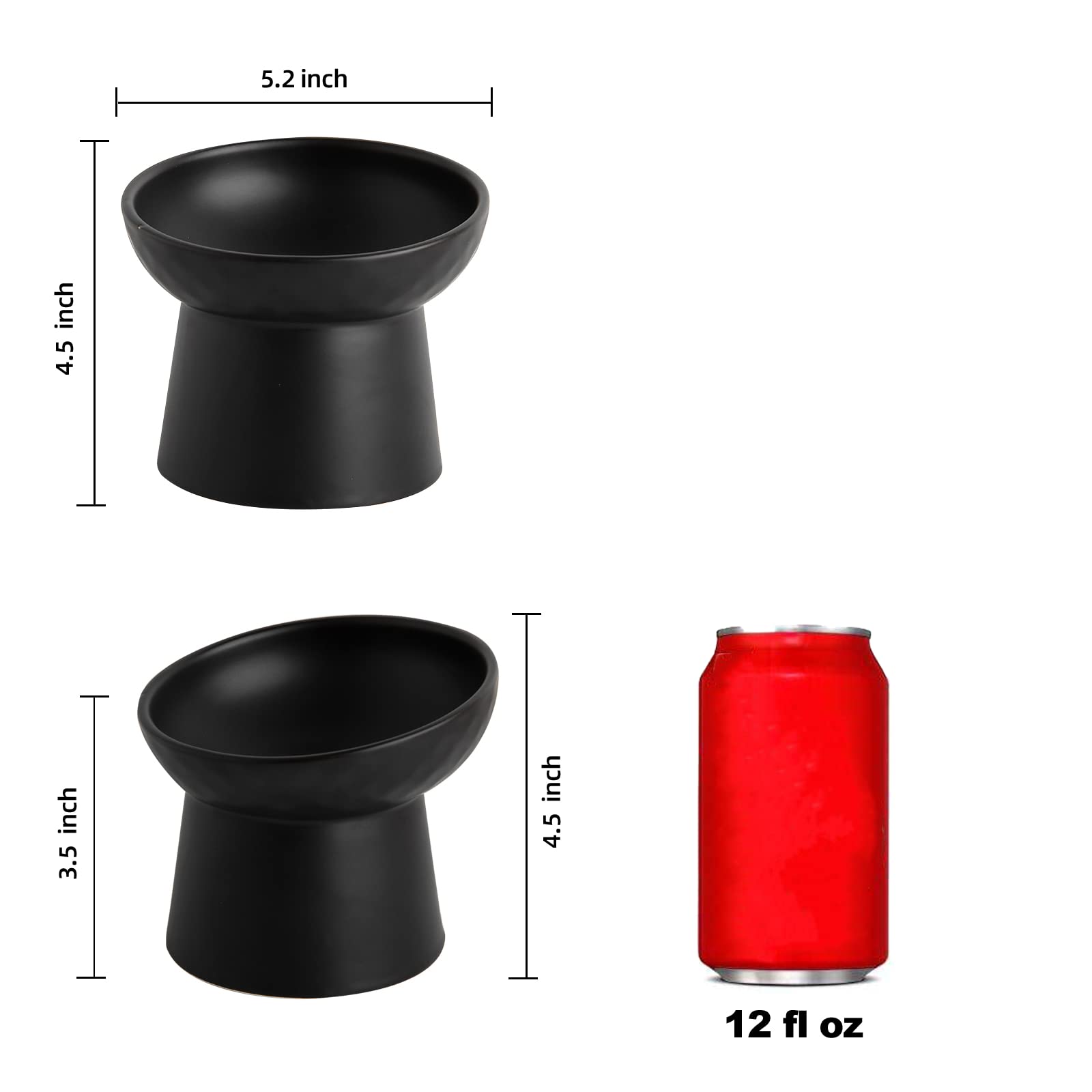 KITCHENLESTAR bol chat surélevé avec base stable pour éviter les déversements.