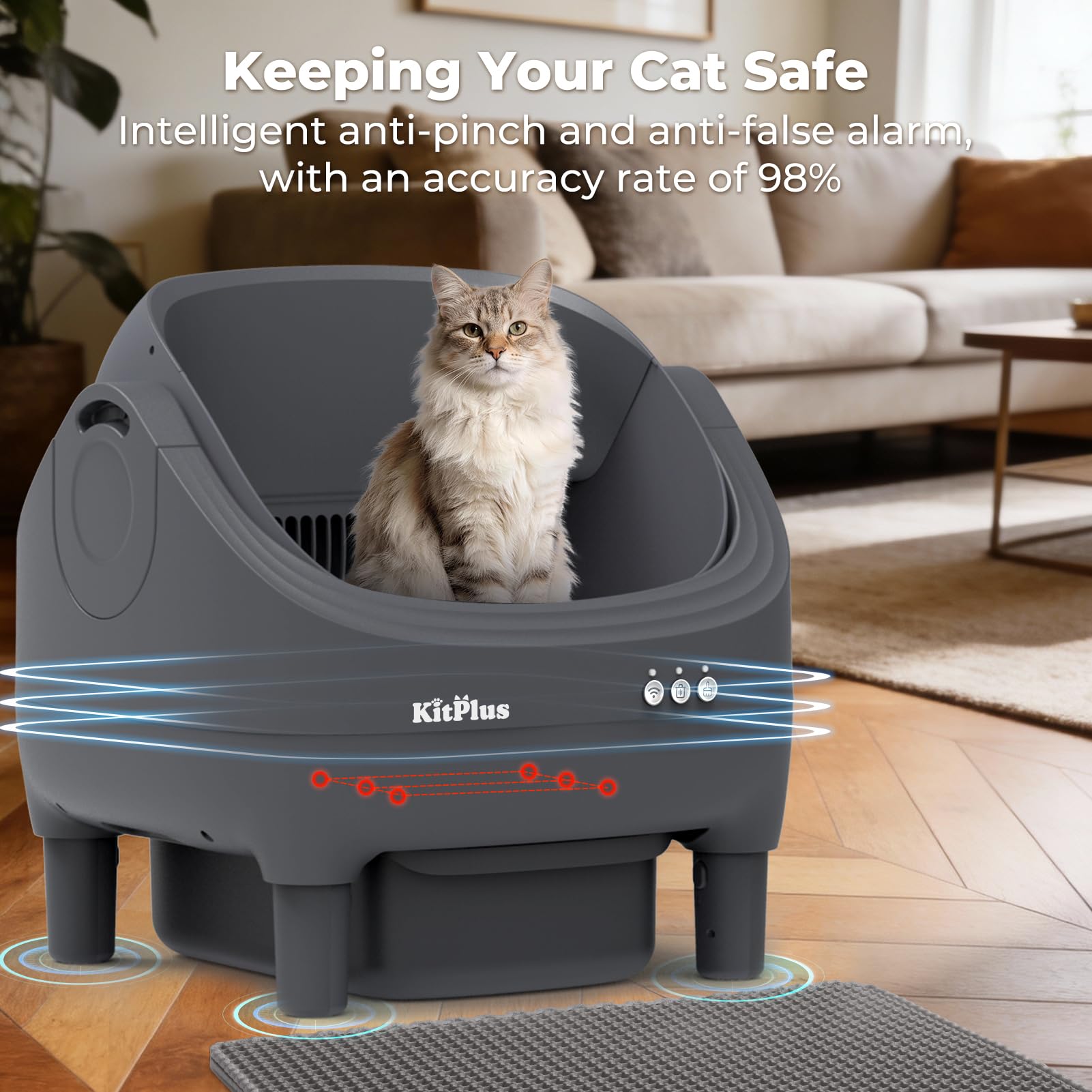 KITPLUS control por app de la caja para gatos, monitorización remota práctica.