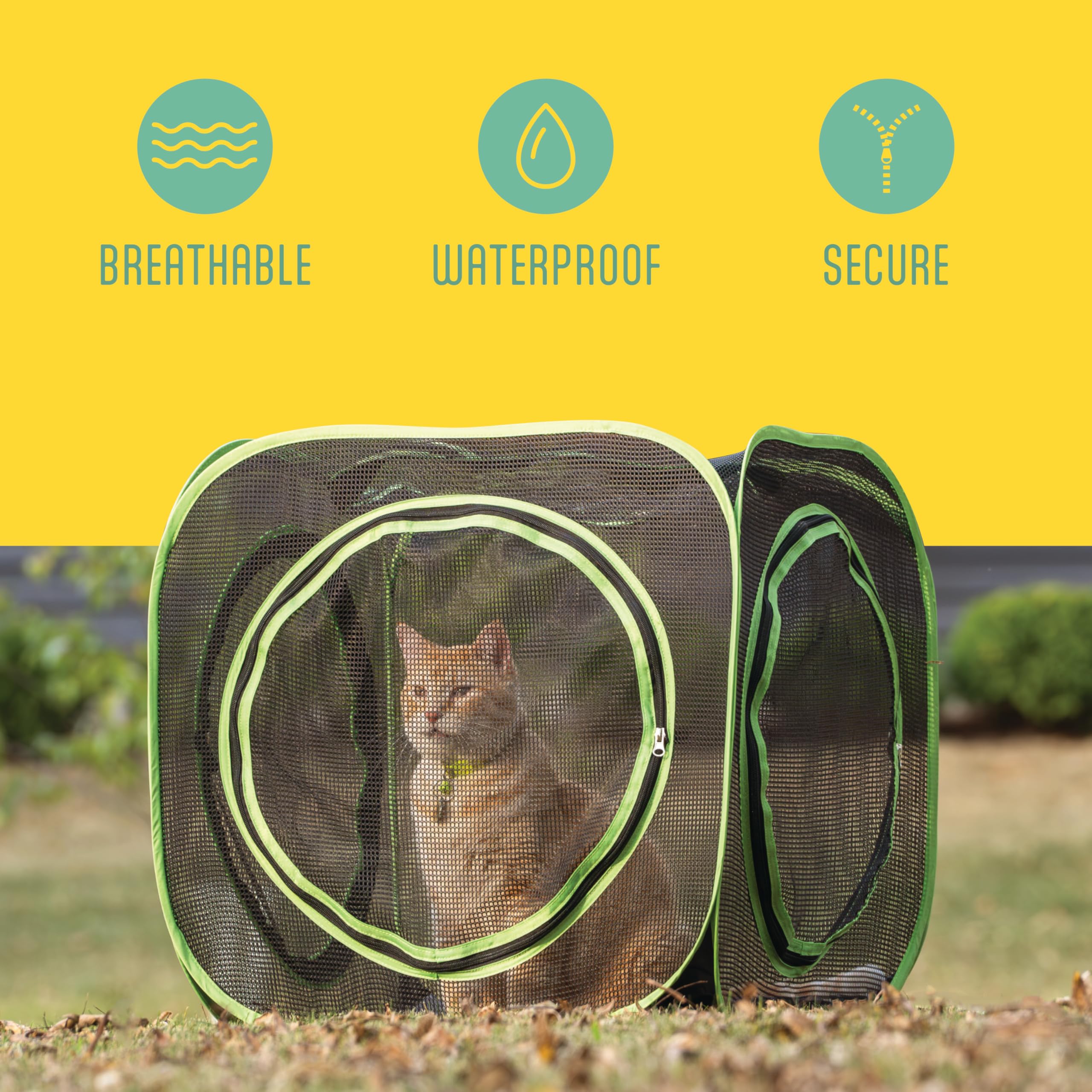 Kitty City accesos con cremallera para entrar y jugar con facilidad.