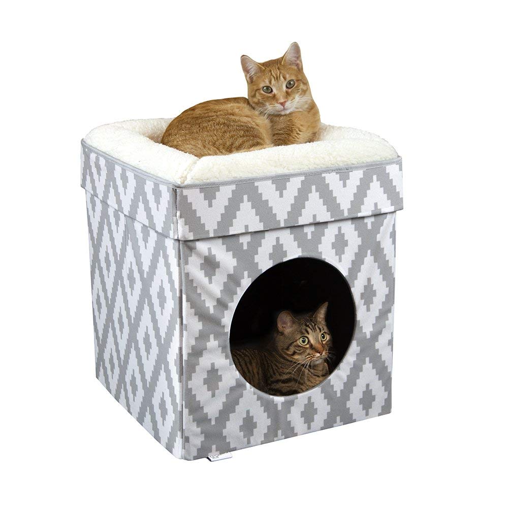 Kitty City cubo-gato-interior cama, refugio privado para descansar