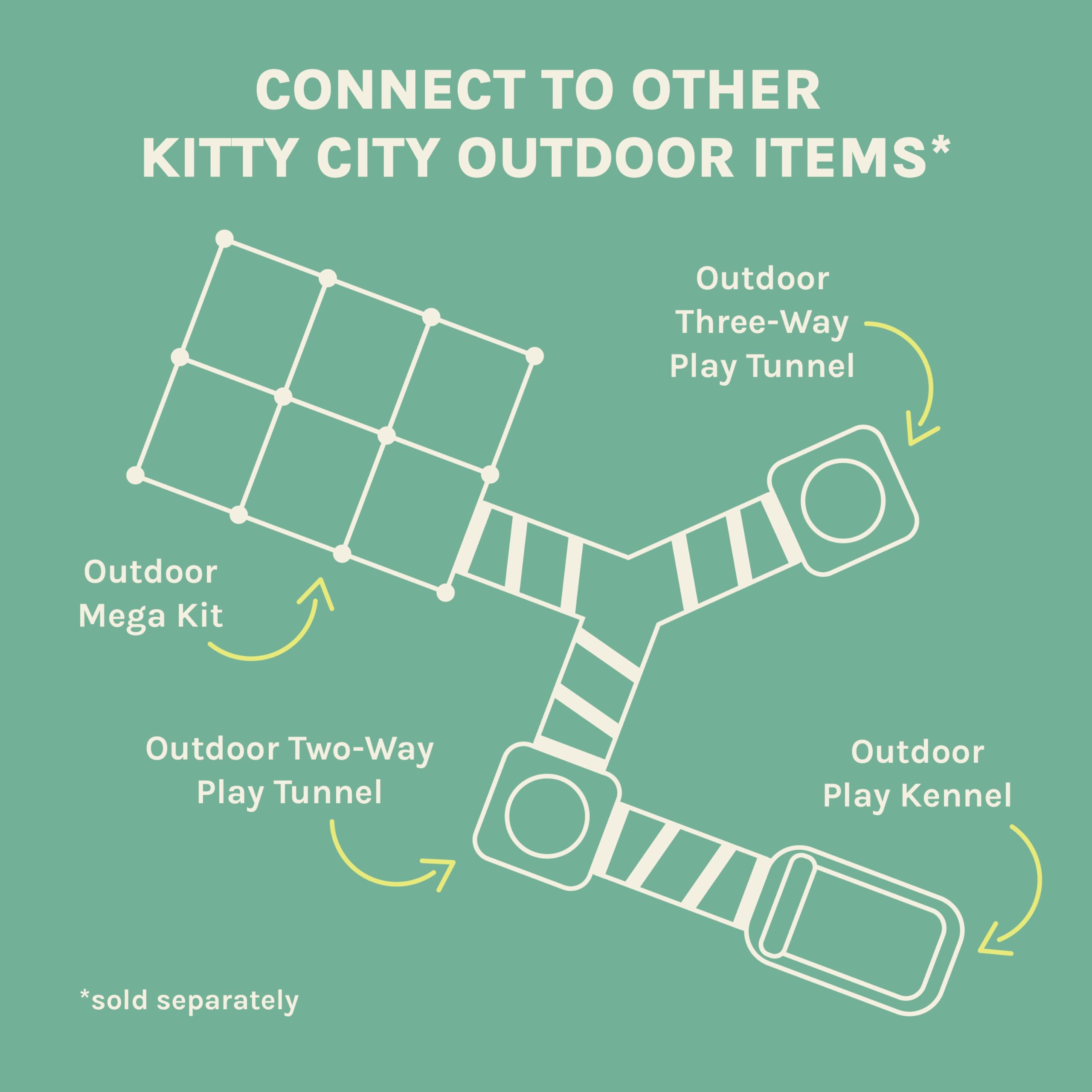 Kitty City túneles acoplables para ampliar el espacio de juego.