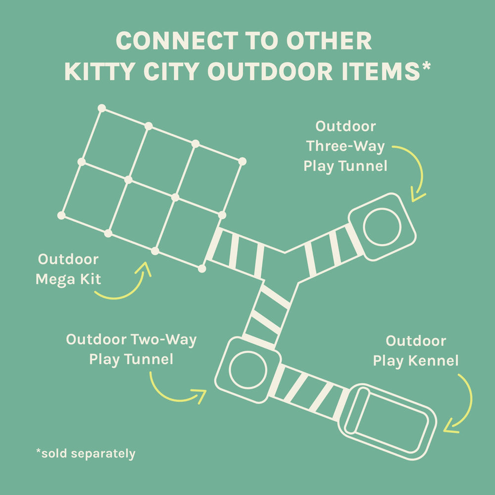 Kitty City túneles acoplables para ampliar el espacio de juego.