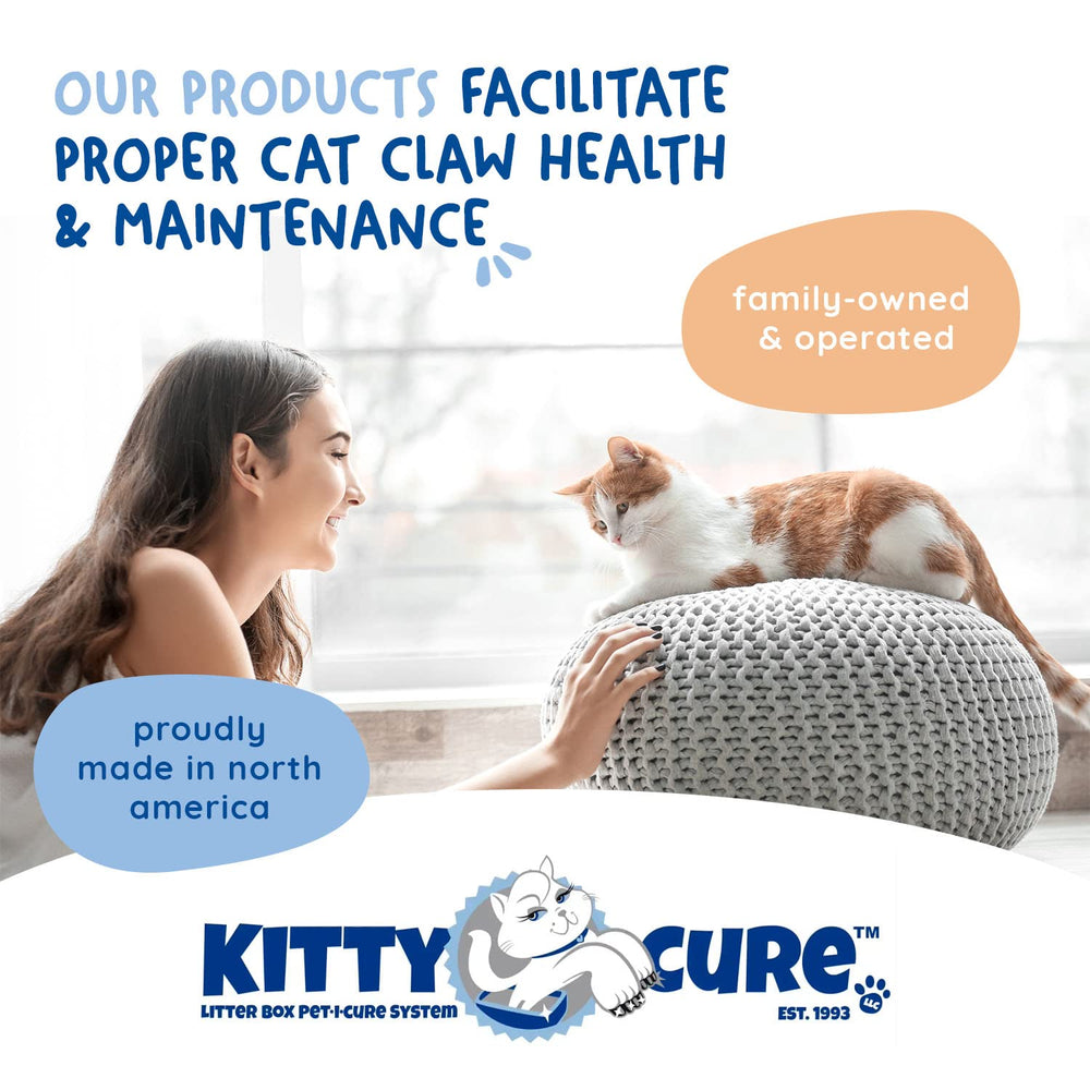 KITTY CURE: dispositivo de lima para garras, mantiene higiene en la caja de arena.