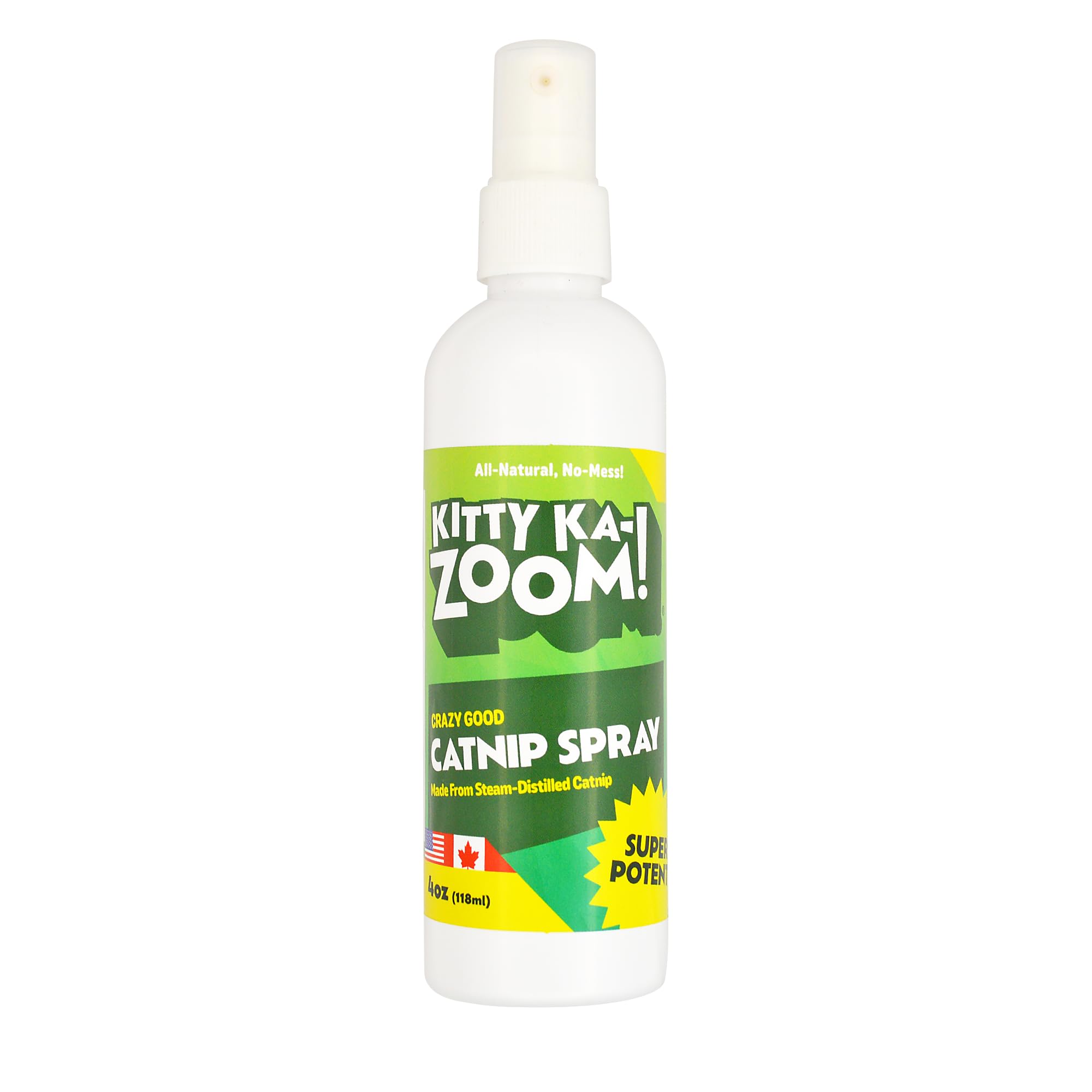Kitty Ka-Zoom atomizador de hierba gatera, frasco de 118 ml para estimular juego seguro.