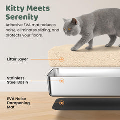 Almohadilla EVA antideslizante de KittyLetto mantiene la caja estable.