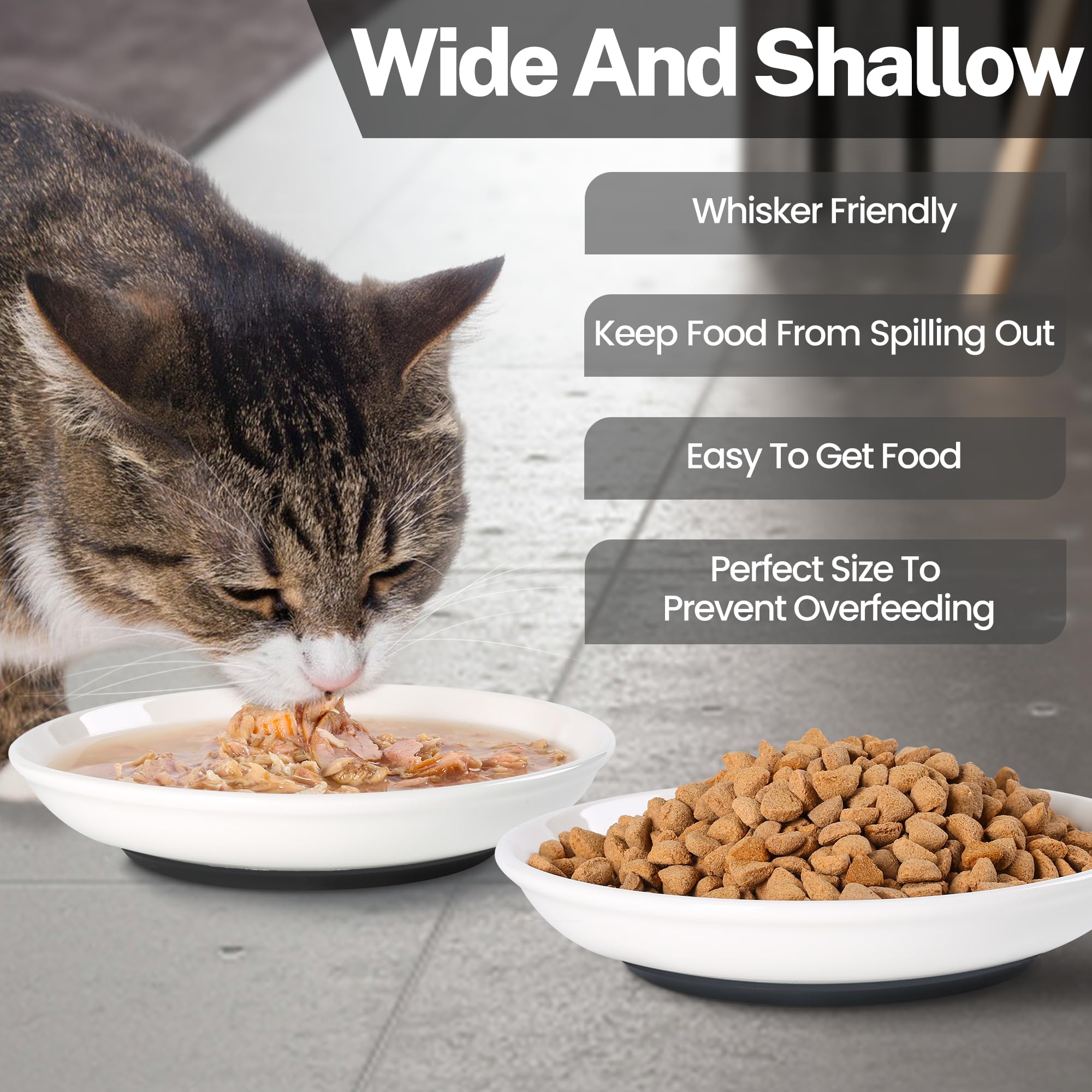 Kitwinney pack de 3 tazones con patitas de gato para uso cómodo