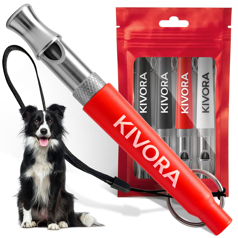 KIVORA silbato para perros en conjunto de cuatro, ideal para entrenamiento básico.