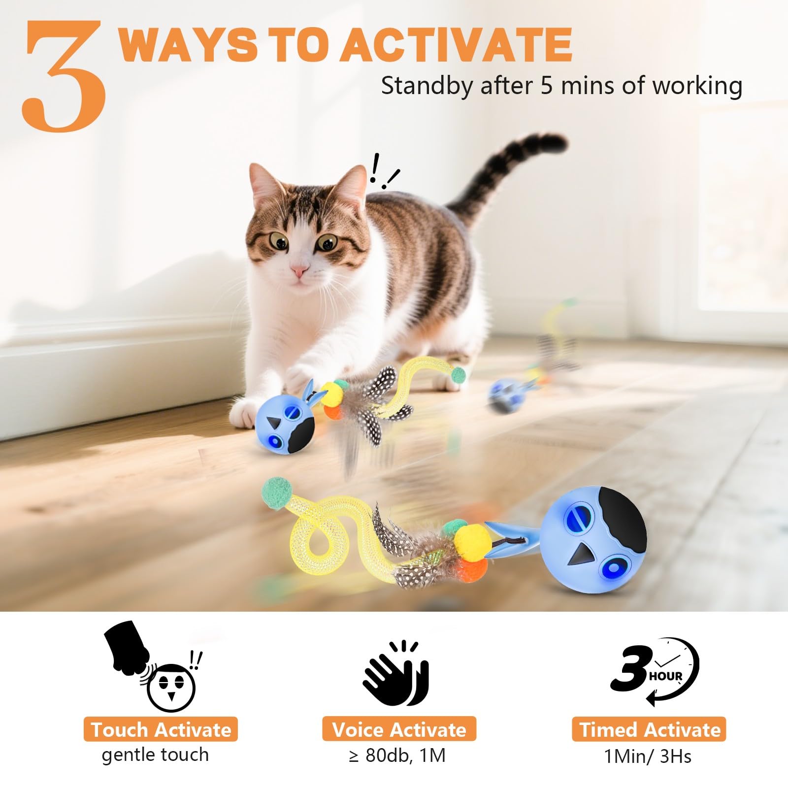 KiwiLove cuatro modos de juego para adaptar el juego según la energía del gato.