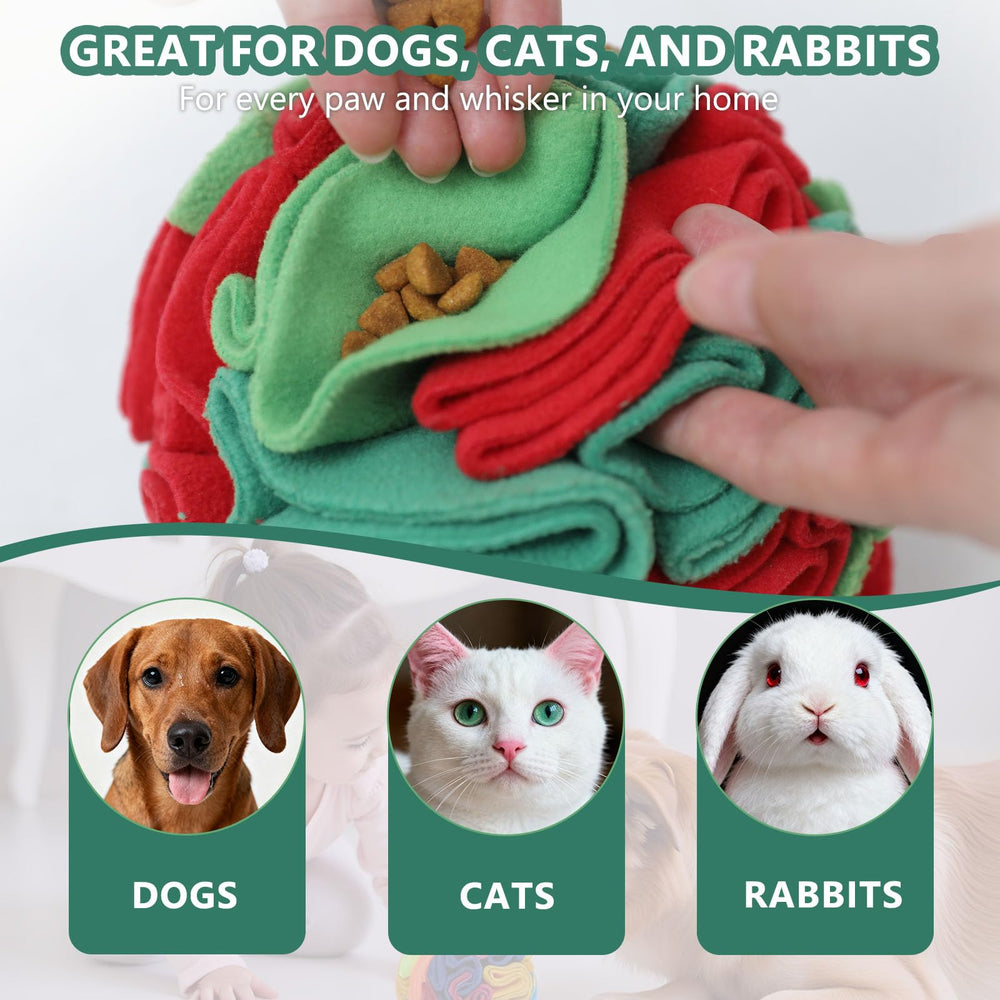 kmirepa Snuffle Ball, lavable a máquina para limpieza rápida tras juego sucio.