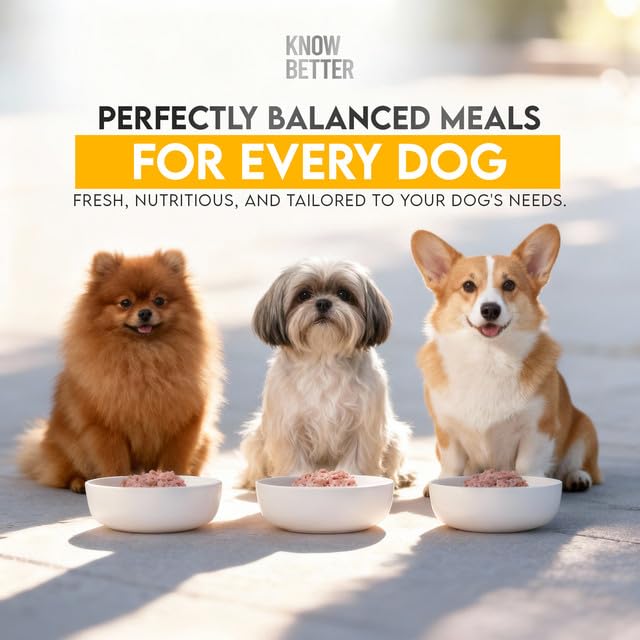 Know Better Premix dieta casera para cachorros y adultos, conveniencia diaria.