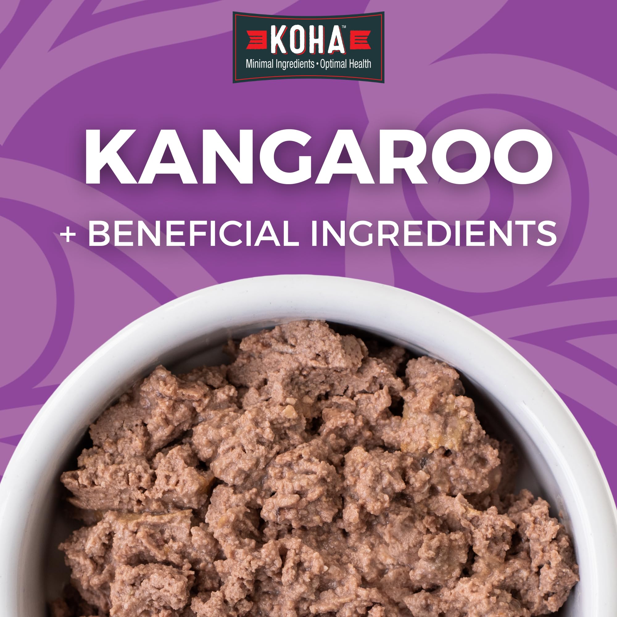 KOHA pate de canguro, etiqueta de dieta de ingrediente único