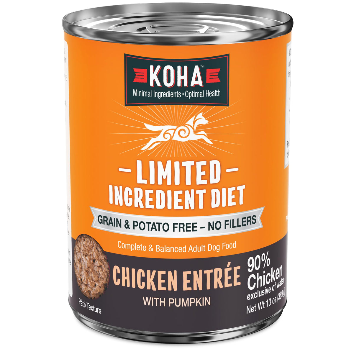 KOHA lata de perro pate textura, experiencia suave para una comida fácil de disfrutar.