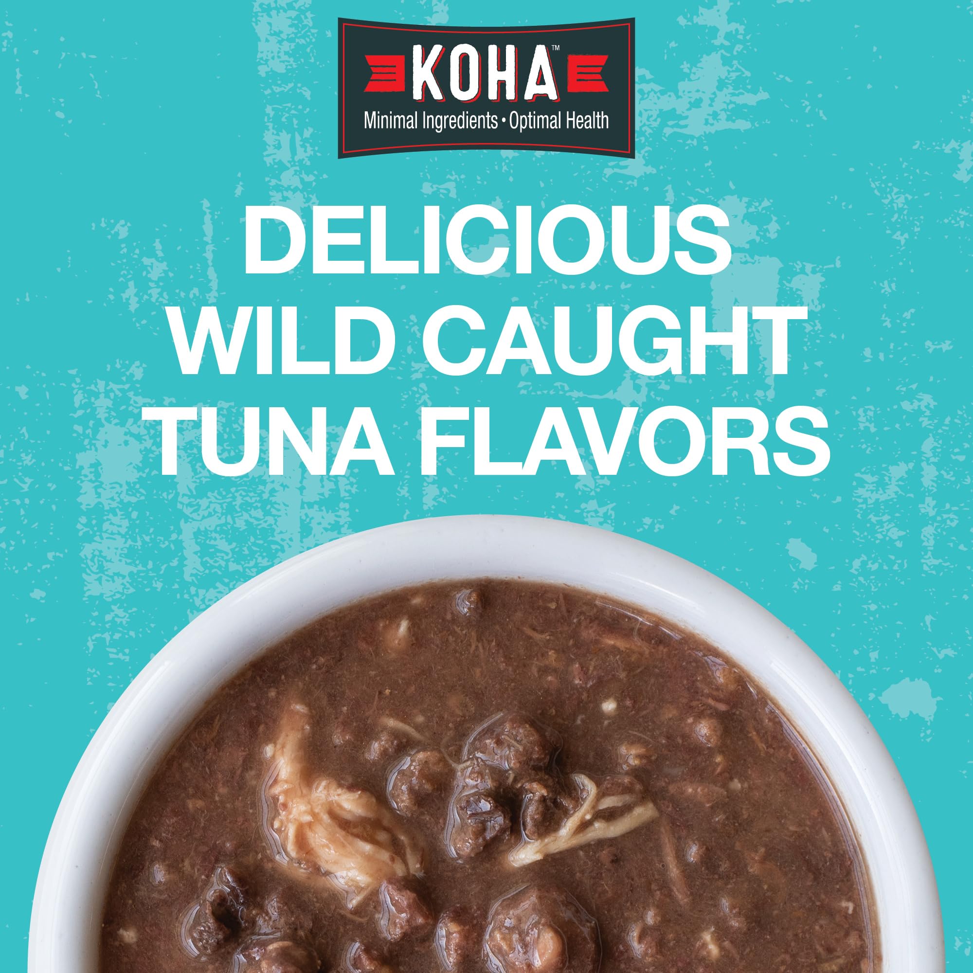KOHA Poké Bowl para gatos: atún y pollo, combinación rica en proteínas.