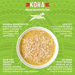 KOHA Pure Shreds textura deshilachada para perros que disfrutan de una comida suave.