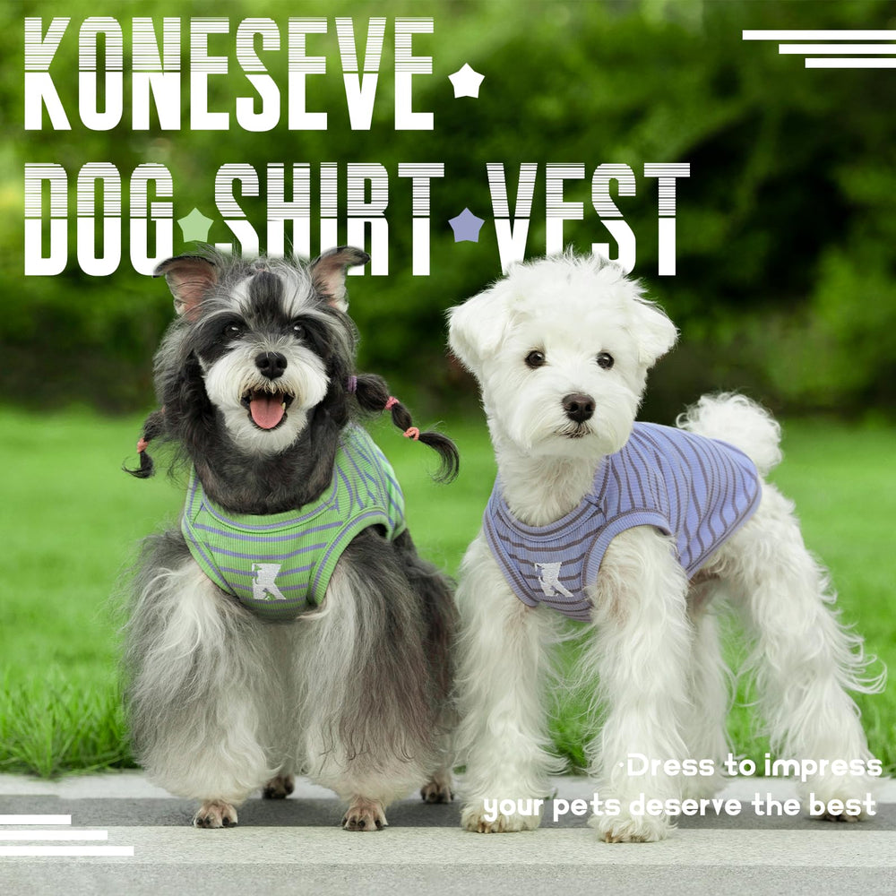 Empaque de Koneseve, dos camisetas para perro, tamaño M.