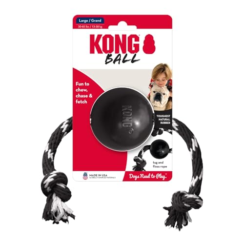 KONG bola extrema con cuerda ideal para juegos de tira y afloja