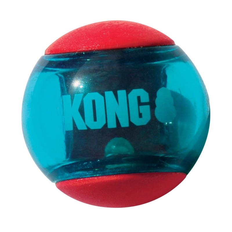 KONG Squeezz Action Ball para interiores y exteriores, diversión duradera