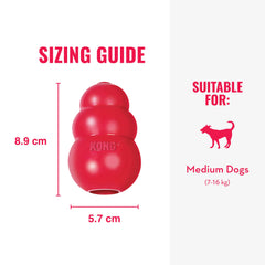 KONG Classic, juguete-goma-natural-durable, diseñado para mordedores de intensidad media.