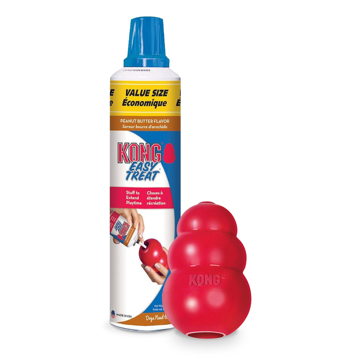 KONG Classic diseno-juguete rojo, ideal para masticadores activos.