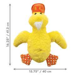 KONG Comfort Duck Jumbo XL presenta pico y cuerpo con chirriadores para estimular diversión.