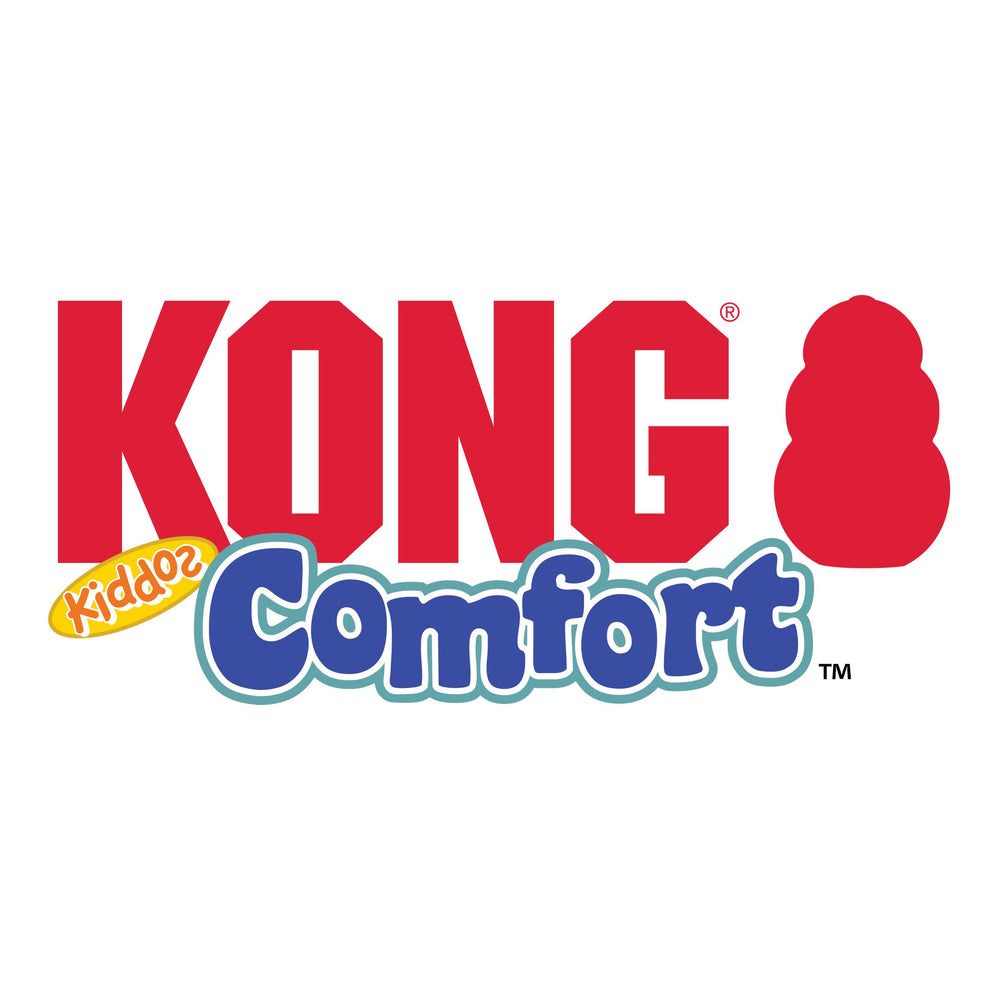 KONG Comfort Kiddos Elefante, detalle facial adorable para abrazar y jugar.