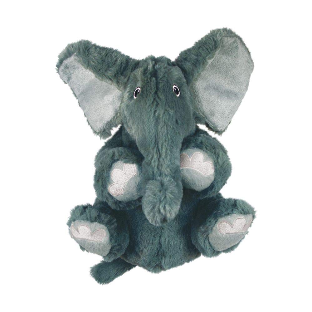 KONG Comfort Kiddos Elefante vista frontal, peluche suave para juego y abrazo.