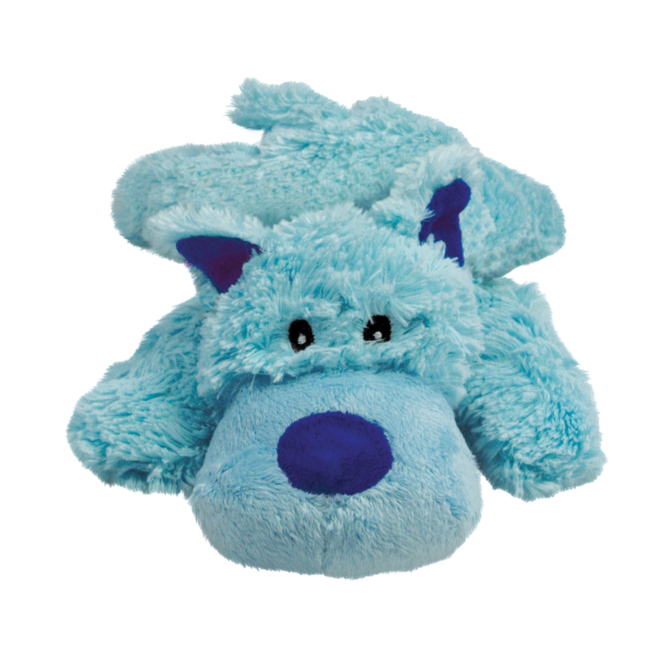 KONG Cozie Baily, perro azul abrazable, ideal para siestas y caricias tranquilas.