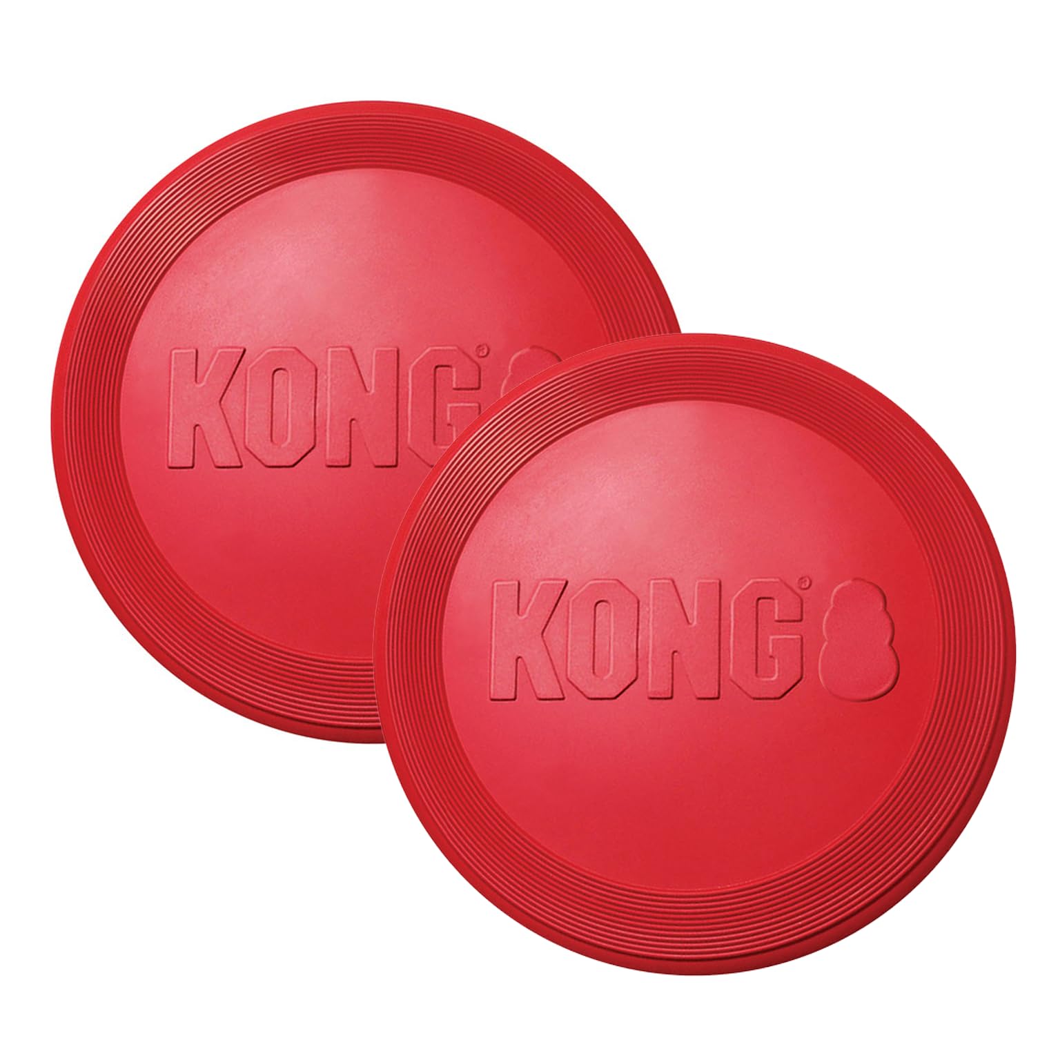 KONG disco de goma rojo para perros, ideal para juegos de buscar.