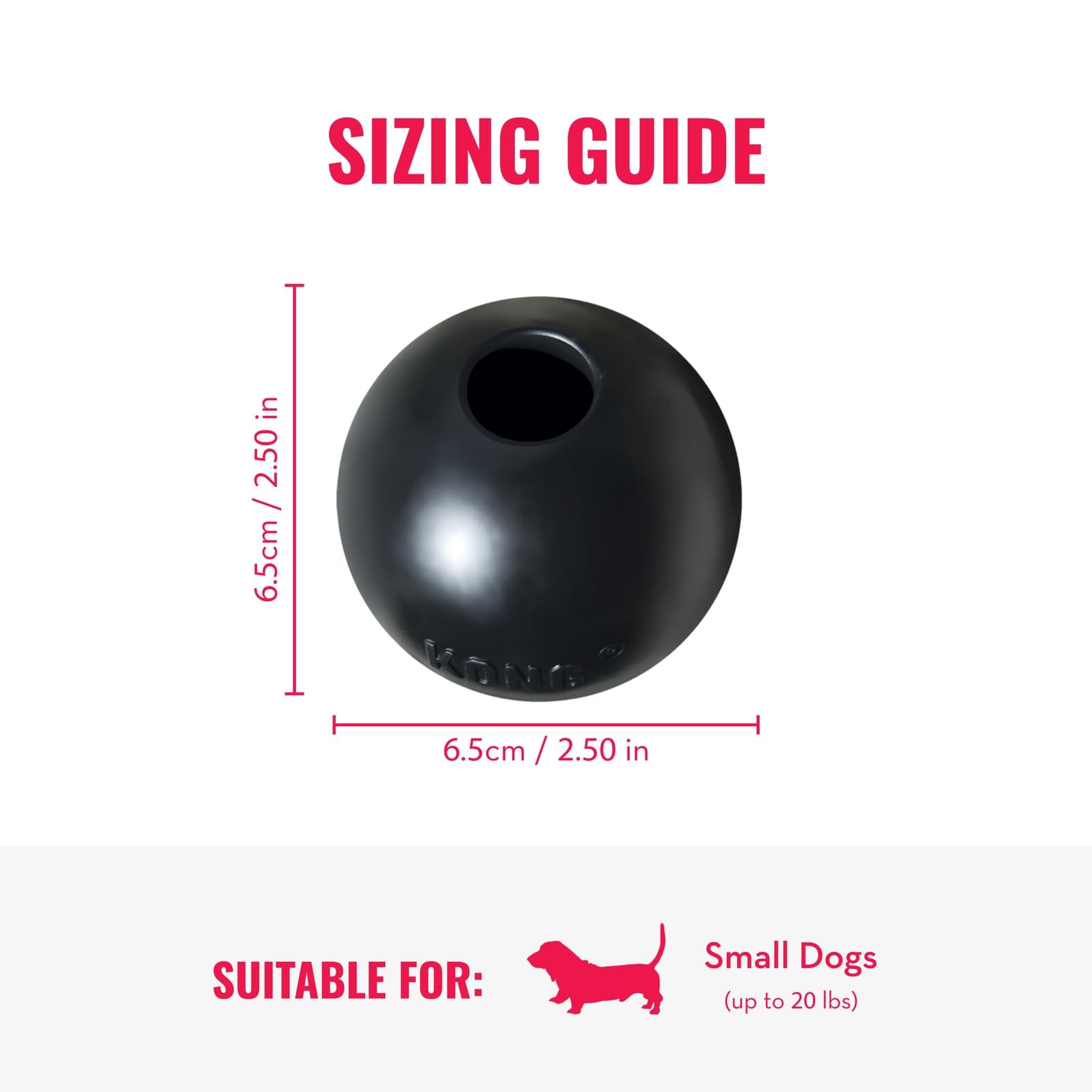KONG Extreme Ball duradera de goma natural para juego diario.