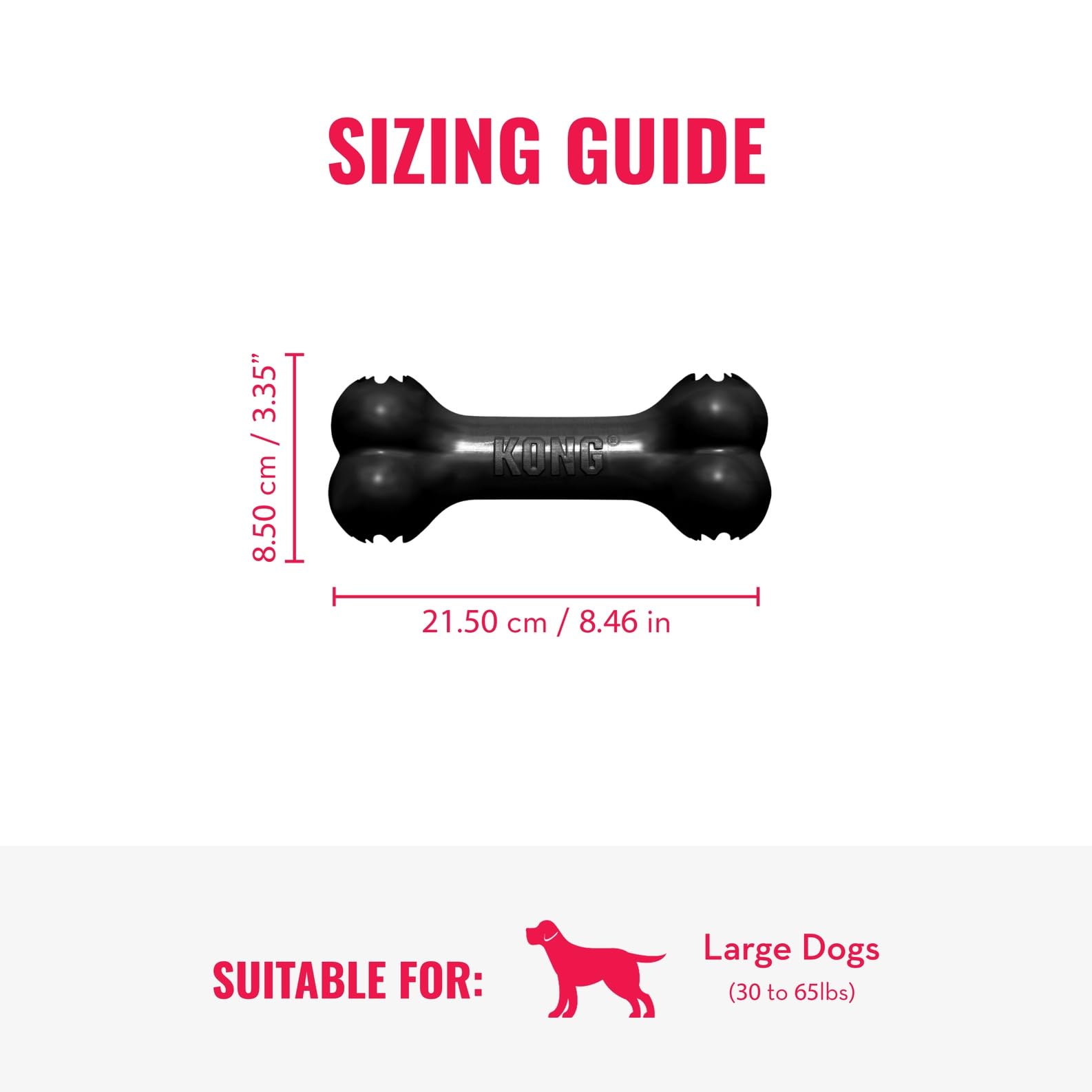 KONG Extreme Goodie Bone rellenable con golosinas para juego interactivo.