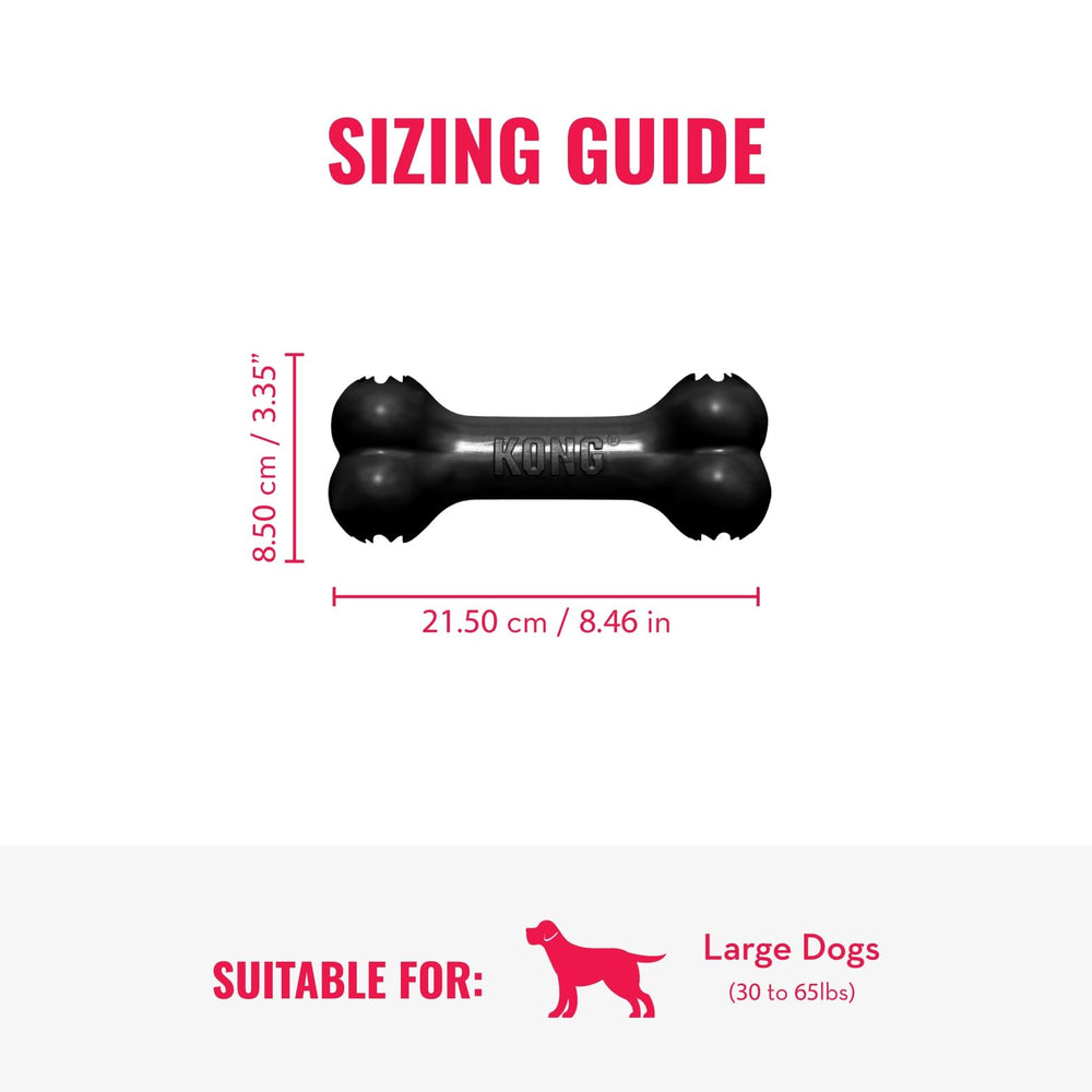 KONG Extreme Goodie Bone rellenable con golosinas para juego interactivo.