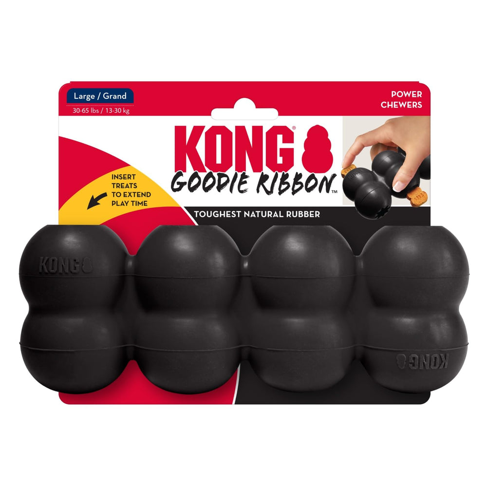 KONG Extreme Goodie Ribbon rutina de masticacion diaria para perros grandes.