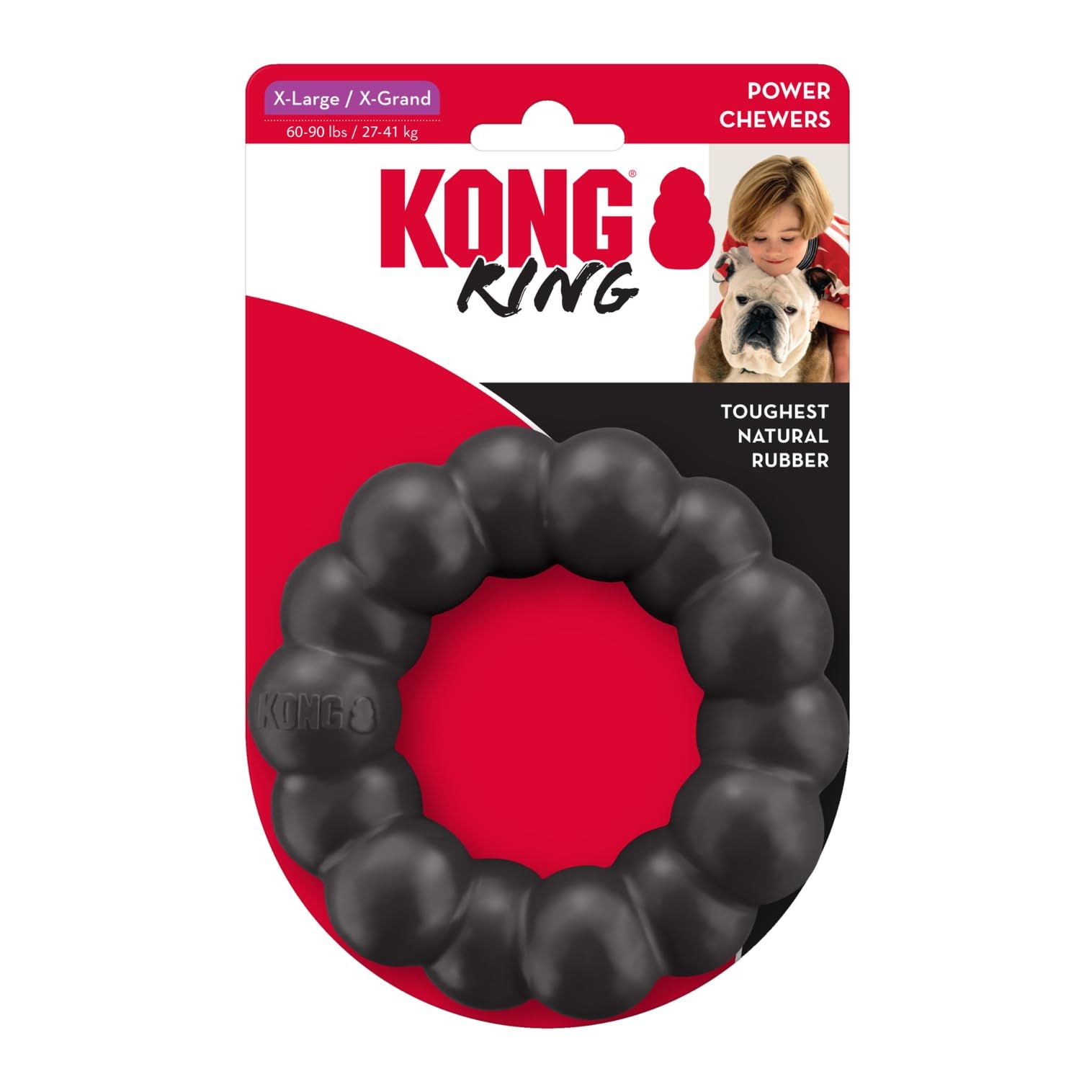 KONG Extreme Ring visto en el empaque, acabado de alta calidad.