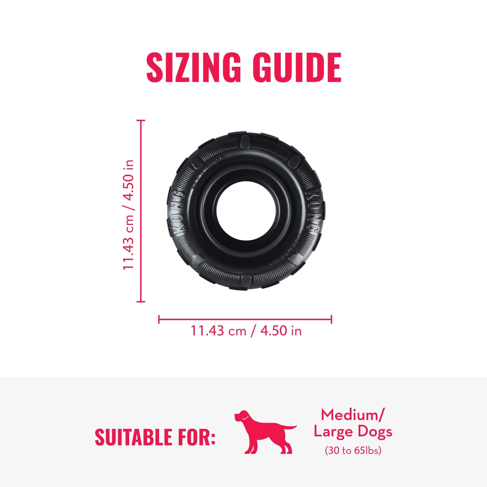 KONG Extreme Tires diseño en forma de neumático para juego versátil