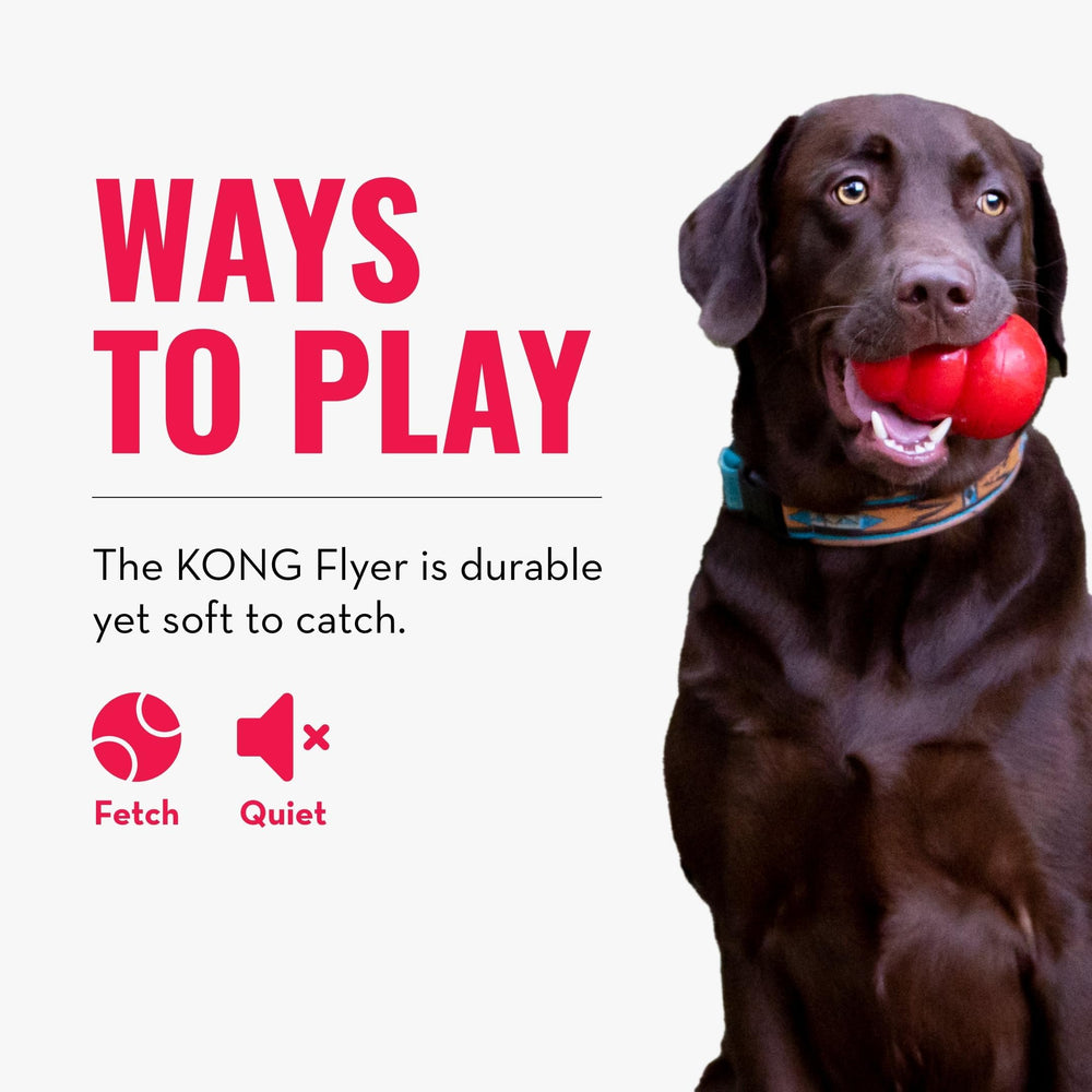 KONG Flyer fabricado en Estados Unidos, calidad respaldada por la marca.