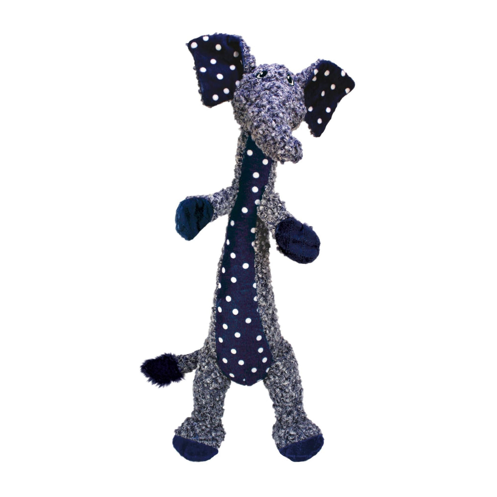 KONG Luvs Elefante, cuerpo largo azul, ideal para juegos de buscar y traer.