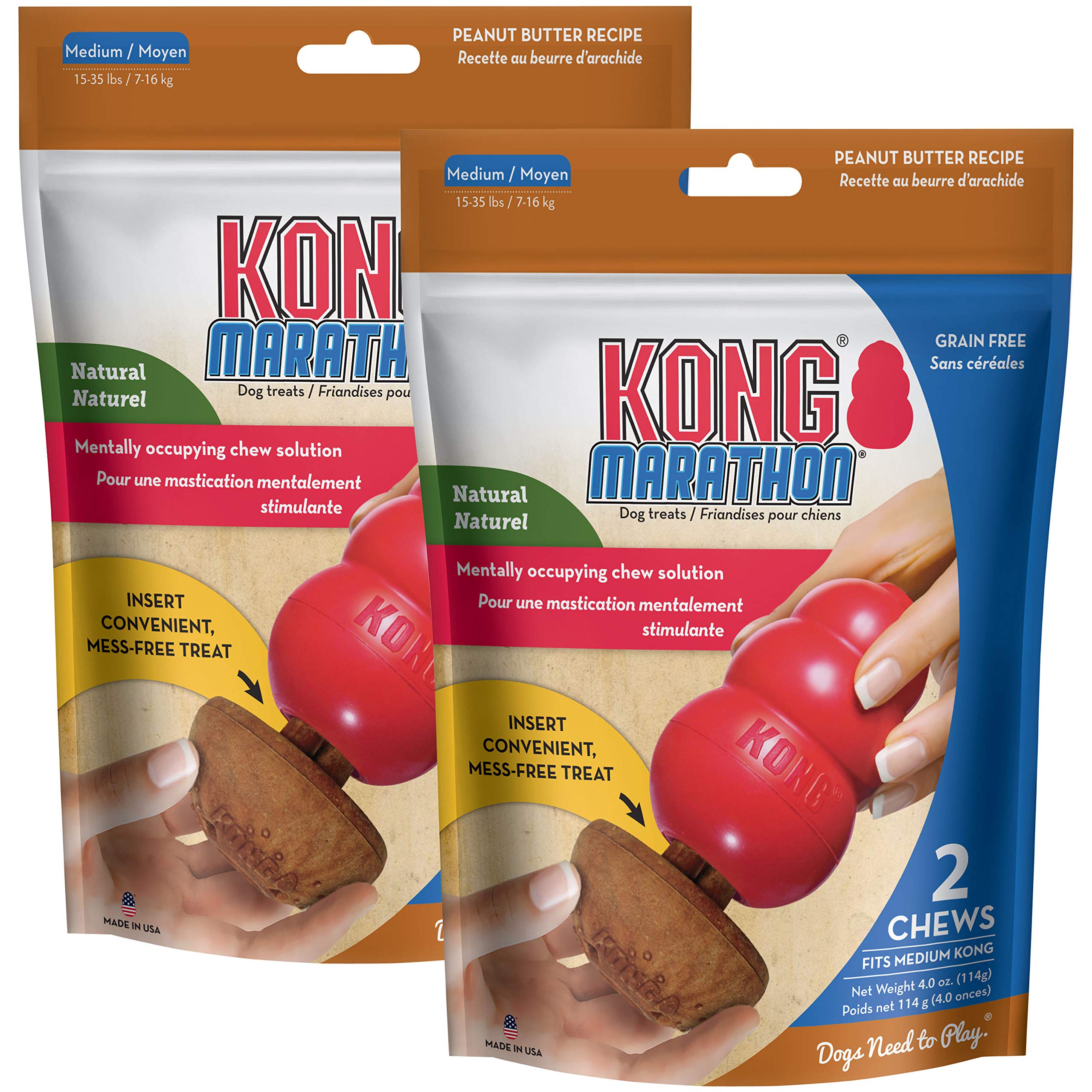 KONG Marathon: bocados de mantequilla de cacahuete para estimular el juego y la masticación.