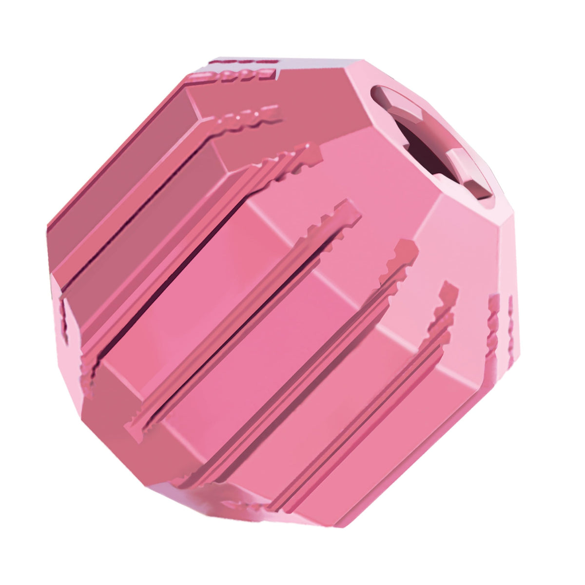 KONG Puppy Activity Ball, vista frontal, ideal para masticación suave y juego interactivo.