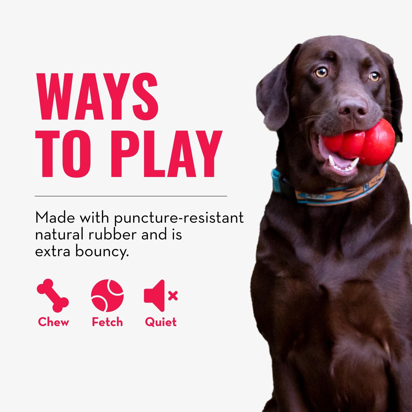 KONG Pelota diseñada para juego seguro, supervisión recomendada.
