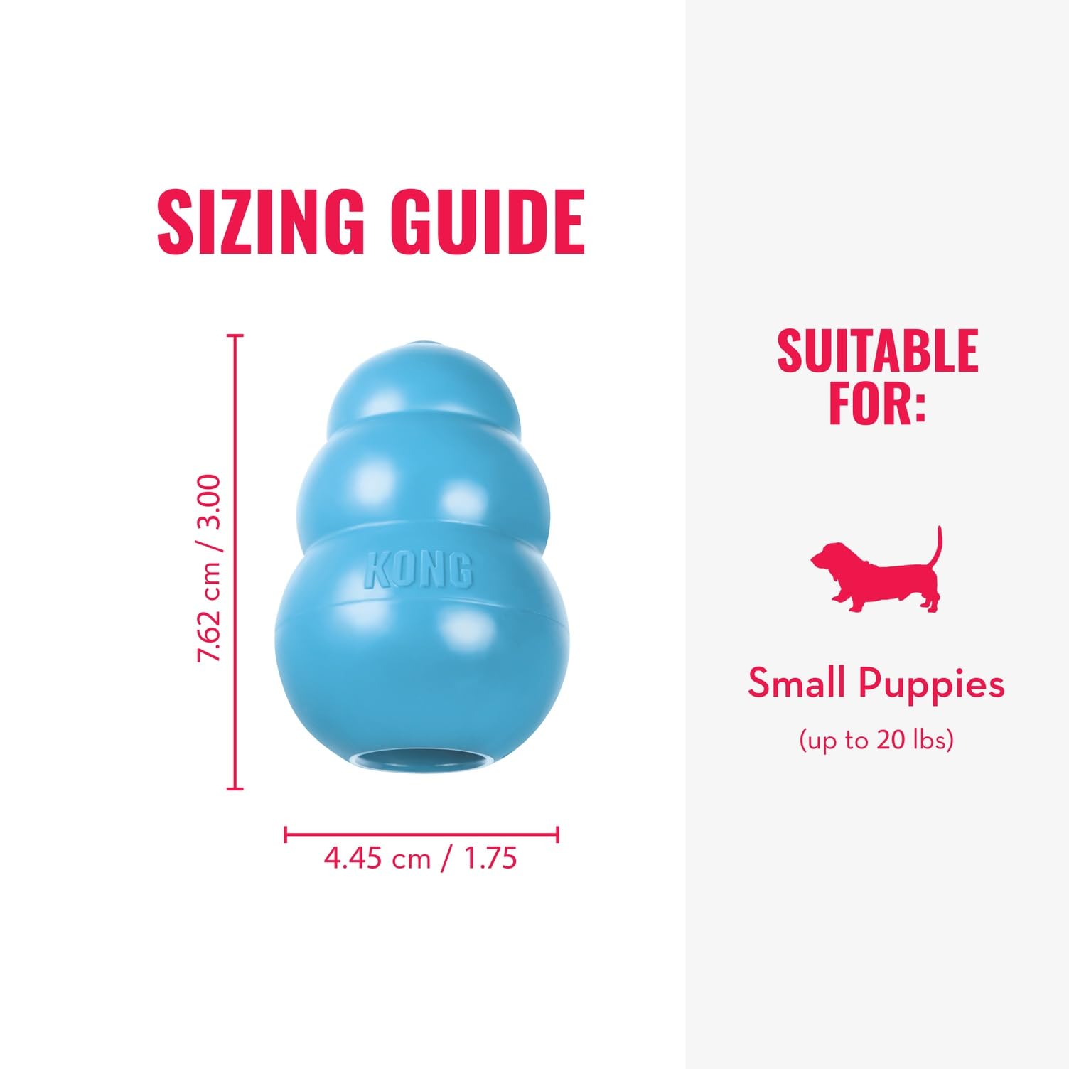 KONG Puppy herramienta de entrenamiento y juego para cachorros.