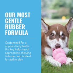 KONG Puppy: juguete rellenable con golosinas, ideal para mantenerlo ocupado.
