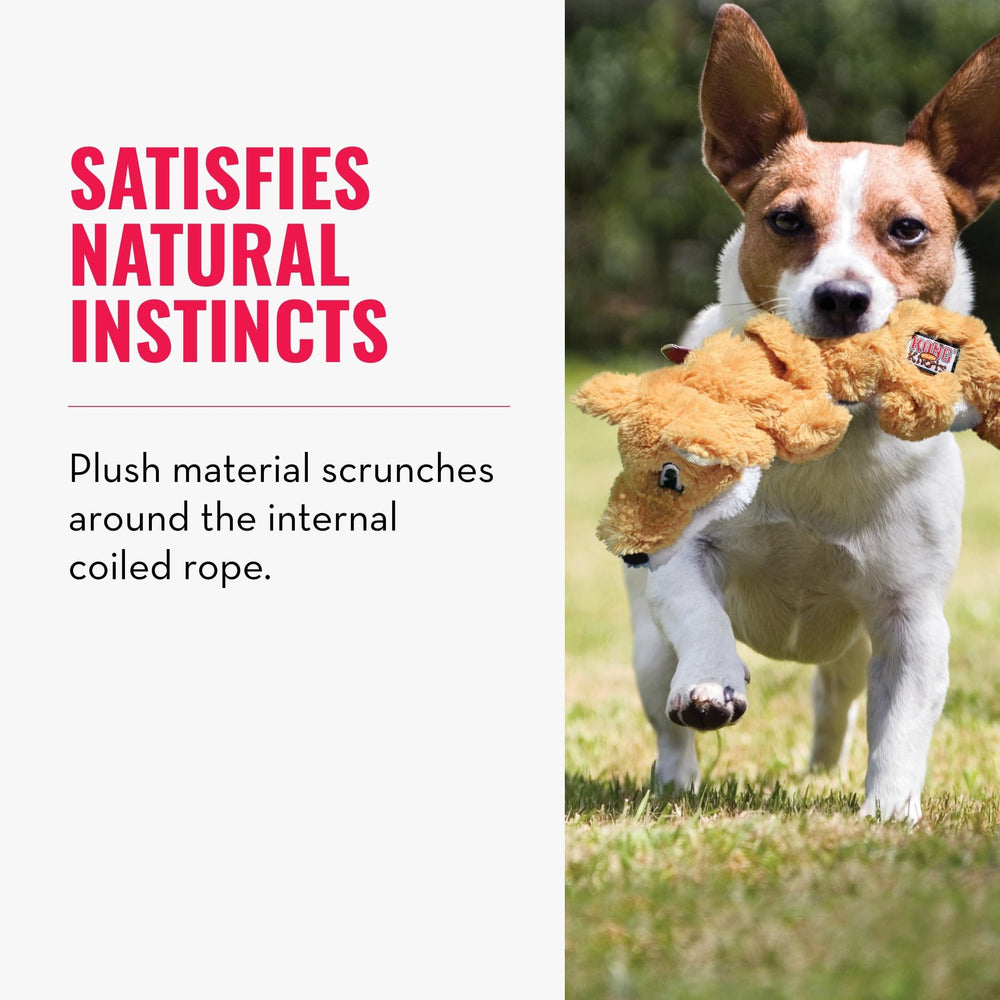 Nudos internos de KONG Scrunch Knots Squirrel para juego activo.