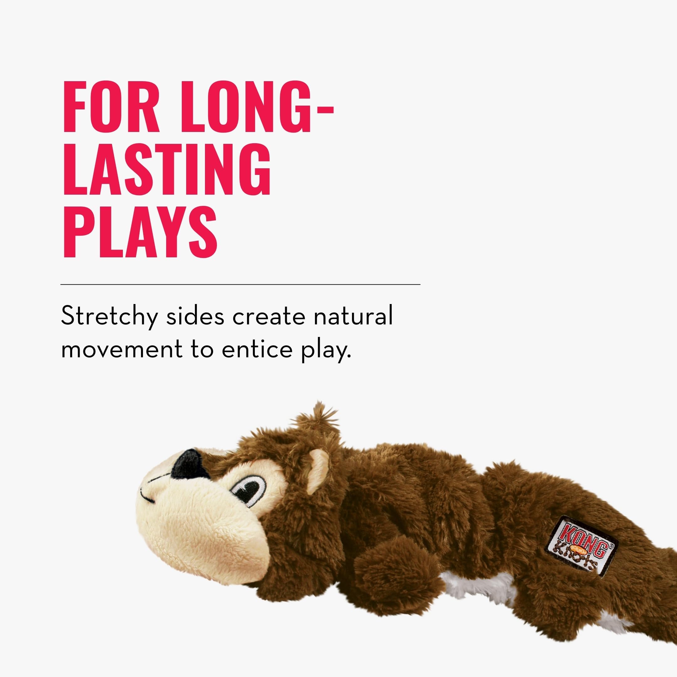 KONG Scrunch Knots Squirrel talla M-L para perros grandes.